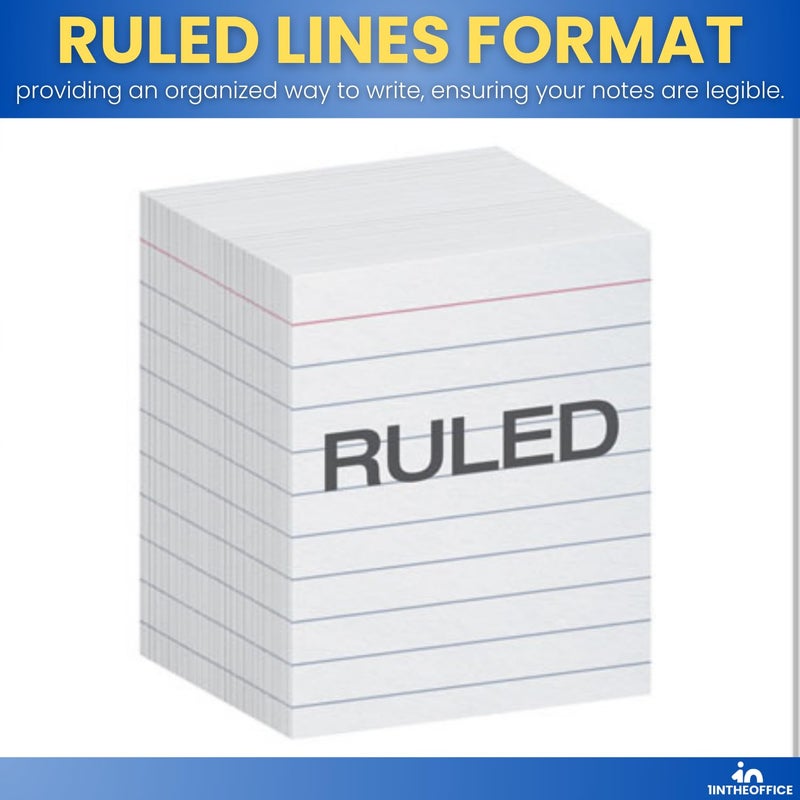 1InTheOffice Ruled Mini Index Cards 3 x 2.5, White Small Index Cards 2x3, 400/Pack - Image 3